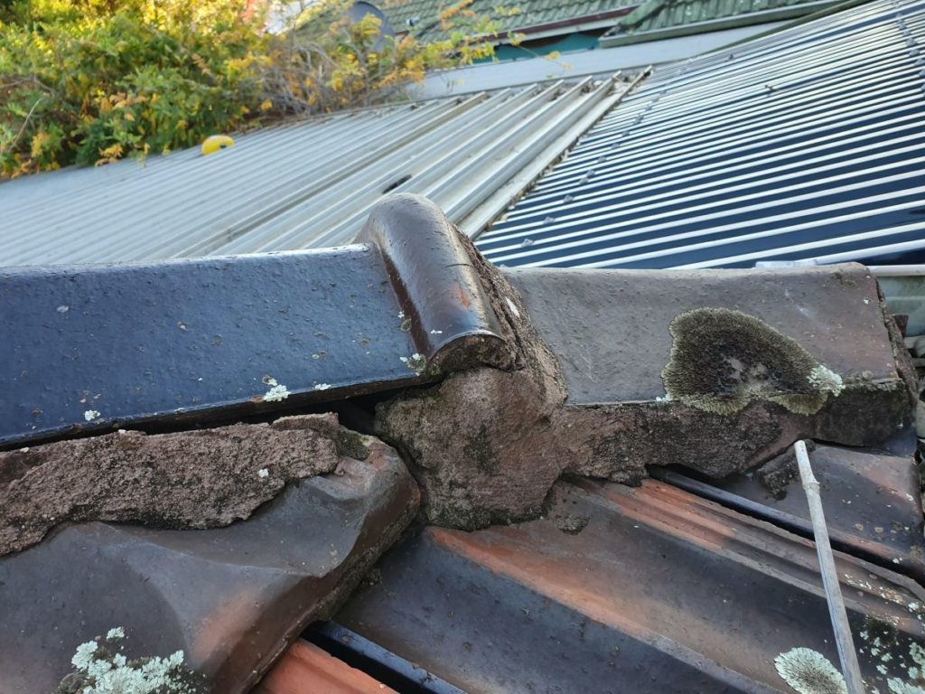 Roofing defect - rain will run straight in, pests too